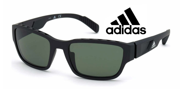 Adidas SP0007 Shiny Black Injected Sport Sunglasses