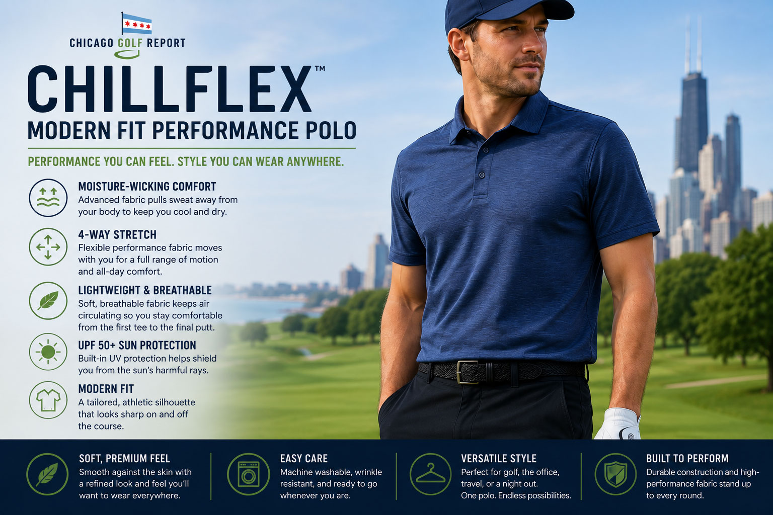 CHILLFLEX Modern Fit Performance Polo